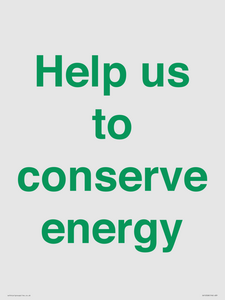 Help us to conserve energy 